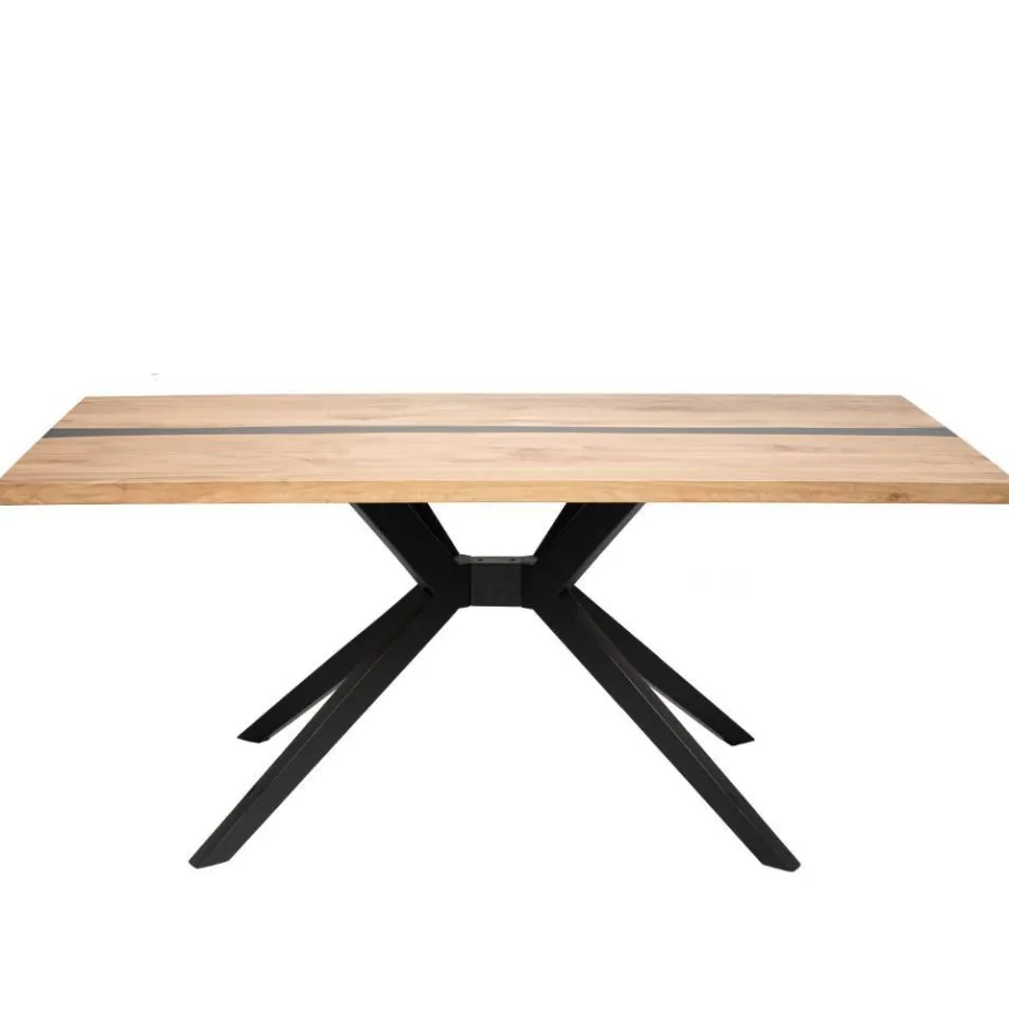 Discount Design-Eichentisch mit Buchenholz-Spidergestell - Drakura Tische