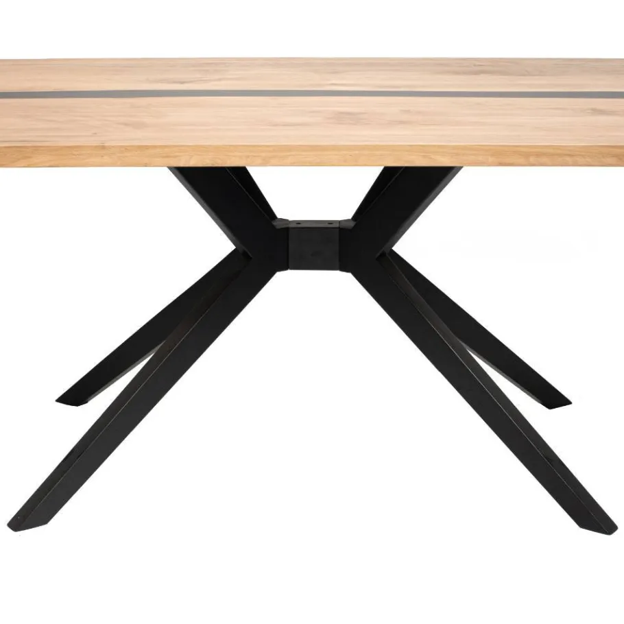 Discount Design-Eichentisch mit Buchenholz-Spidergestell - Drakura Tische