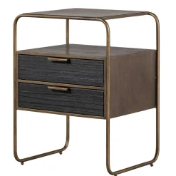 Sale Designer Nachtkommode in Schwarz & Altmessing - Sianner Kommoden