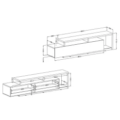 Online Designer TV Anbauwand in Betonoptik - Venatio (dreiteilig) Wohnwände