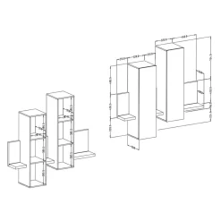 Online Designer TV Anbauwand in Betonoptik - Venatio (dreiteilig) Wohnwände