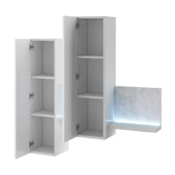 Online Designer TV Anbauwand in Betonoptik - Venatio (dreiteilig) Wohnwände