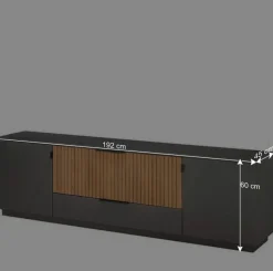 Clearance Designer TV Wohnwand Set in Anthrazit - Cruzca (dreiteilig) Wohnwände