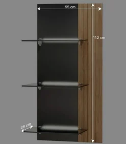 Clearance Designer TV Wohnwand Set in Anthrazit - Cruzca (dreiteilig) Wohnwände