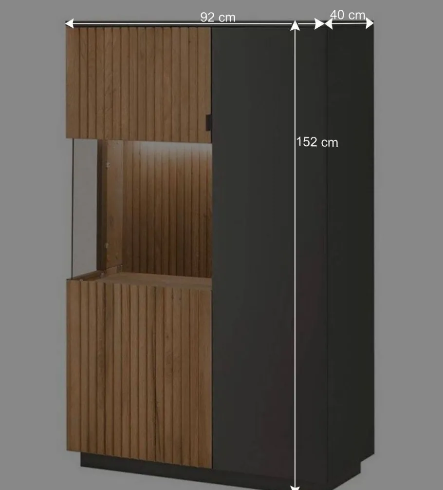 Clearance Designer TV Wohnwand Set in Anthrazit - Cruzca (dreiteilig) Wohnwände