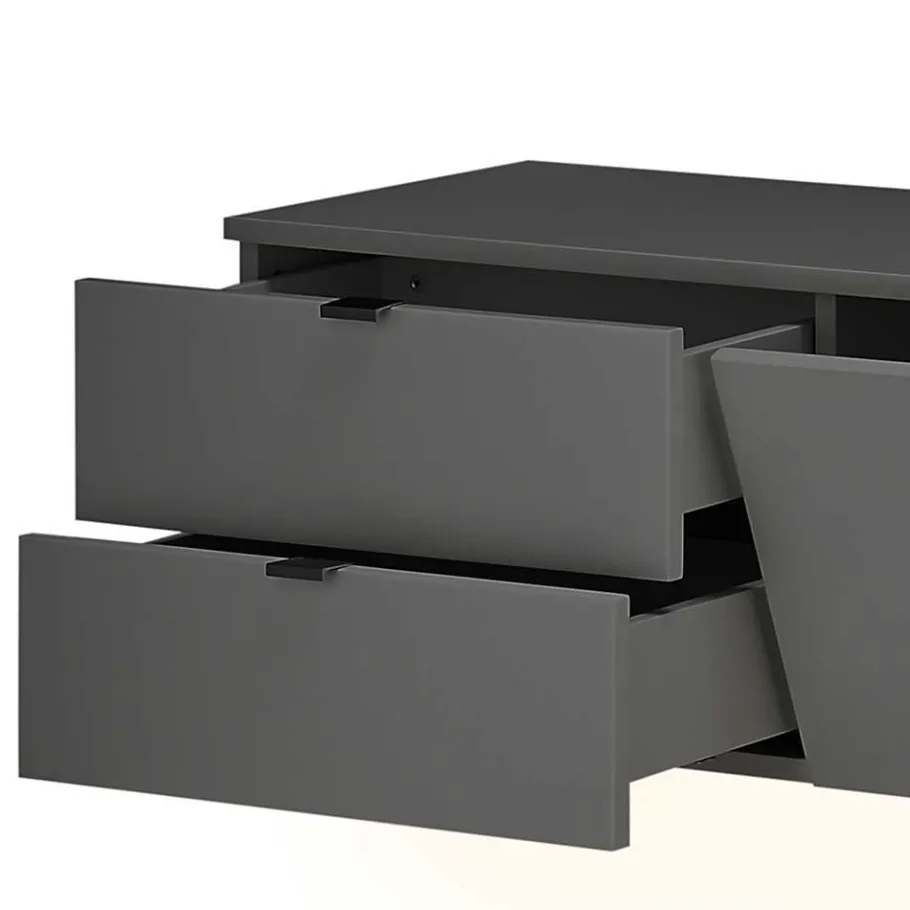 Clearance Designer Wohnwand Möbel mit LED - Cruzca (dreiteilig) Wohnwände