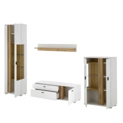 Outlet Designer Wohnwand mit LED Beleuchtung - Racelyn (vierteilig) Wohnwände