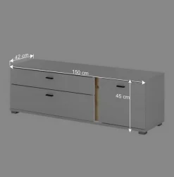 Outlet Designer Wohnwand mit LED Beleuchtung - Racelyn (vierteilig) Wohnwände