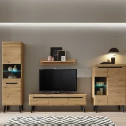 Hot Designer Wohnwand Scandi Chic - Olcian (vierteilig) Wohnwände