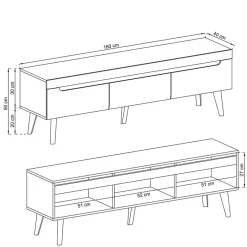 Hot Designer Wohnwand Scandi Chic - Olcian (vierteilig) Wohnwände