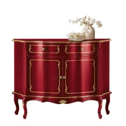 Outlet Design-Kommode in Rot und Gold - Julya Kommoden