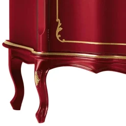 Outlet Design-Kommode in Rot und Gold - Julya Kommoden