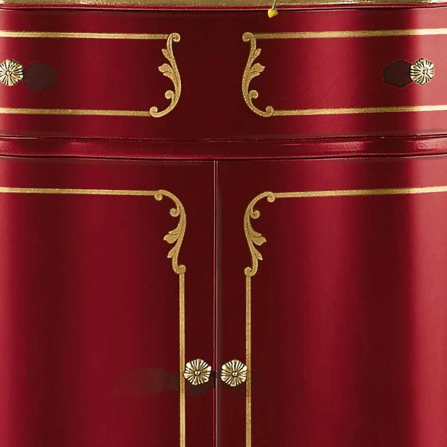 Outlet Design-Kommode in Rot und Gold - Julya Kommoden