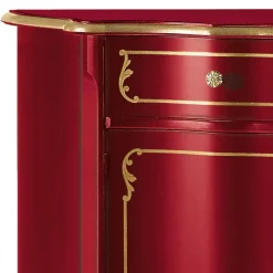 Outlet Design-Kommode in Rot und Gold - Julya Kommoden
