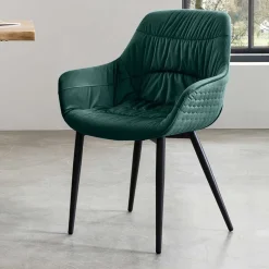 Best Dining Chair mit Armlehnen in Dunkelgrün - Pilawan Stühle