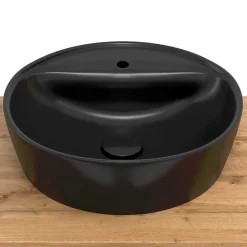 Best Doppel-Waschtisch mit schwarzen Aufsatzbecken - Crystoga Schränke