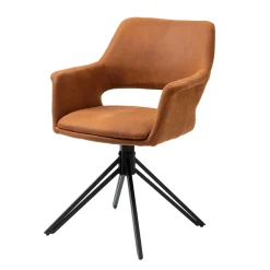 Best Drehbarer Armlehnenstuhl in Cognac Braun - Cabelia (2er Set) Stühle