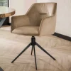 Sale Drehbarer Armlehnstuhl in Beige Samt - Vallee (2er Set) Stühle