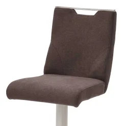 Best Drehbarer Barstuhl in Braun Stoff Livisica & Edelstahl Hocker