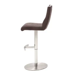 Best Drehbarer Barstuhl in Braun Stoff Livisica & Edelstahl Hocker