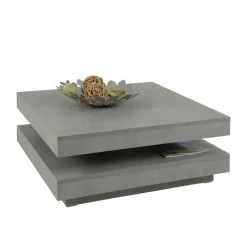 Outlet Drehbarer Sofatisch in Beton Optik - California Tische