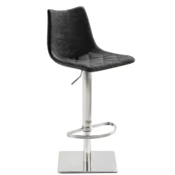 Best Drehbarer Tresenstuhl aus Kunstleder Schwarz - Sanlina Hocker