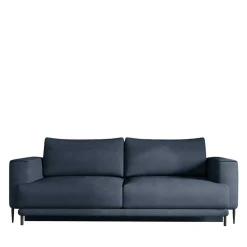 Best Dreisitzer Bettcouch in Dunkelblau Stoff - Boston Betten|Sofas