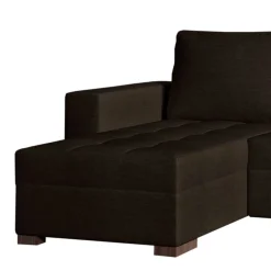 Best Dreisitzer Schlafcouch in Dunkelbraun Stoff - Fabrizio Sofas