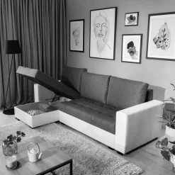 Best Dreisitzer Schlafcouch in Dunkelbraun Stoff - Fabrizio Sofas