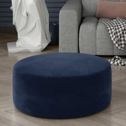 Best Dunkelblauer Sitzhocker aus Samt - Blou Hocker