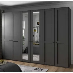 Sale Dunkelgrauer Kleiderschrank 6-türig - Mataram I Kleiderschränke|Schränke