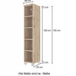 Best Dunkelgraues Badregal mit 5 Fächern - Breznia Regale