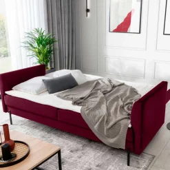 Best Dunkelrote Schlafcouch mit 140x200 Liegefläche - Giannin Sofas