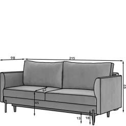 Best Dunkelrote Schlafcouch mit 140x200 Liegefläche - Giannin Sofas