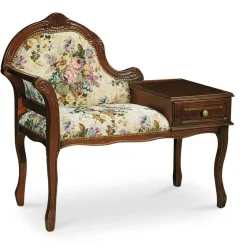 Best Dunkle Telefonbank im Barock Stil Magari mit floralem Muster Sitzbank