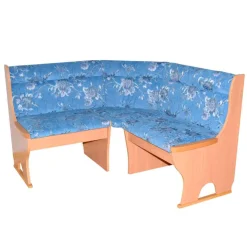 Clearance Eckbank in Blau und Buche - Afrina Sitzbank