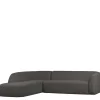 Best Ecksofa in Schwarzgrau Chenille - Barat Sofas