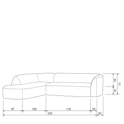 Best Ecksofa in Schwarzgrau Chenille - Barat Sofas