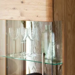 Discount Eiche Bianco Wohnwand Set 320cm - Crokas (dreiteilig) Wohnwände