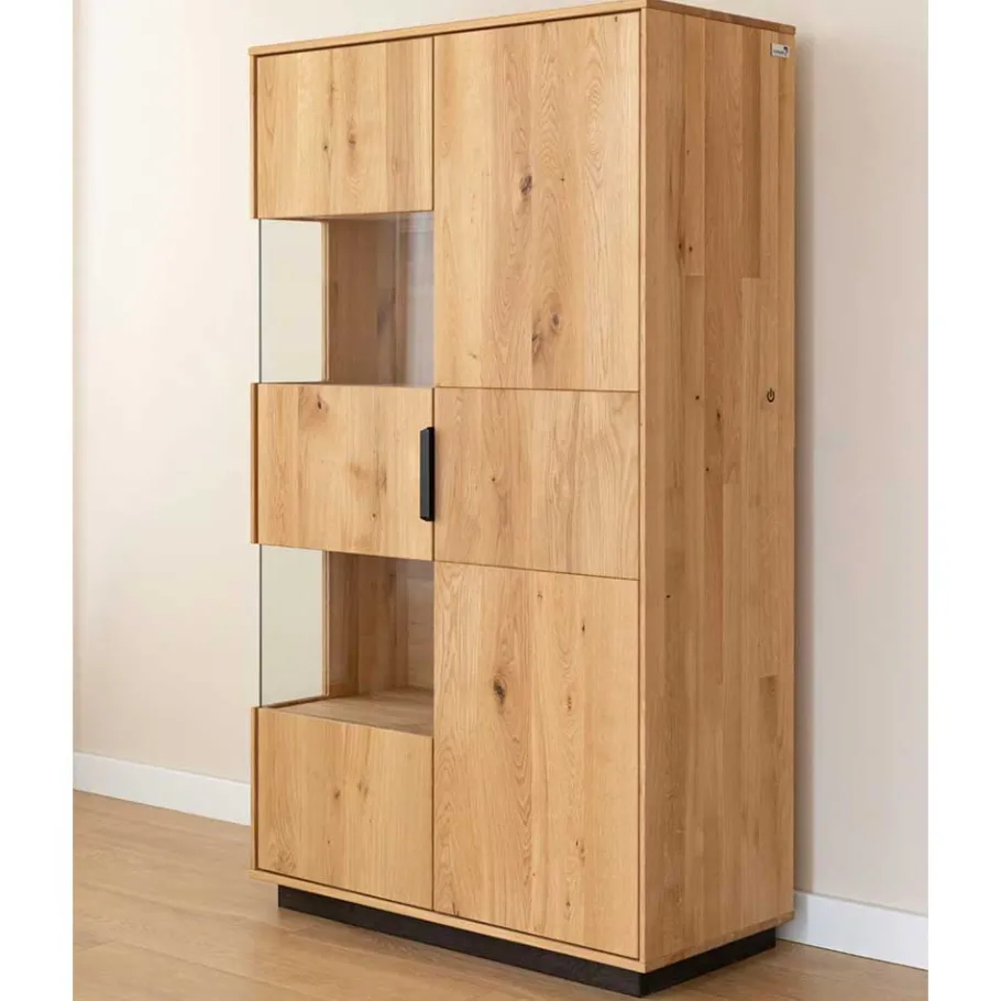 Best Eichenholz Highboard Vitrine modern - Judita Highboards|Vitrinen
