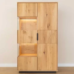 Best Eichenholz Highboard Vitrine modern - Judita Highboards|Vitrinen