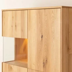 Best Eichenholz Highboard Vitrine modern - Judita Highboards|Vitrinen