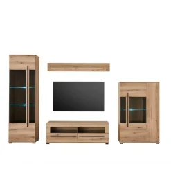 Online Eicheoptik Wohnzimmermöbel Set - Brocus (vierteilig) Wohnwände