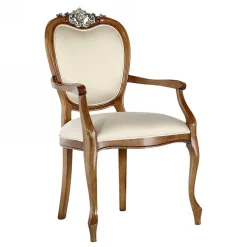 Best Eleganter Tischsessel in Beige Stoff - Dominica Stühle