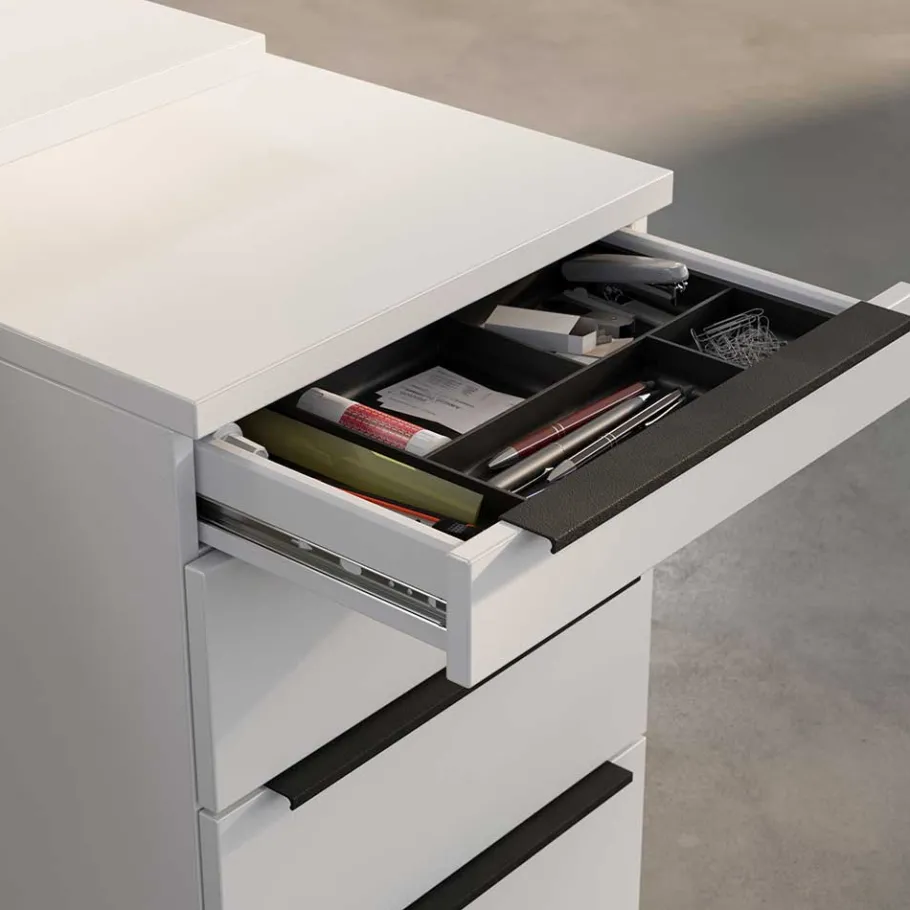 New Elektrisch höhenverstellbarer Schreibtisch in Weiß - Sparkle Tische