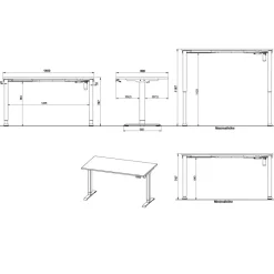 Online Elektrisch verstellbarer Officetisch in Dunkelgrau - Gatron Tische