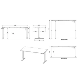 Online Elektrisch verstellbarer Officetisch in Dunkelgrau - Gatron Tische