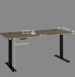 Outlet Elektrisch verstellbarer Schreibtisch 160x77 cm - Kuetra Tische