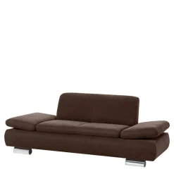 Best 2er Sofa in Braun Veloursbezug - Delnoto Sofas
