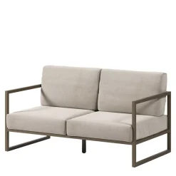 2er Sofa in Hellgrau & Dunkelgrün - Yasmel Sofas